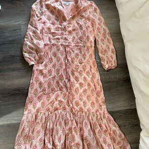 Emerson Fry India Collection Floral Pink Long Sleeve Dress